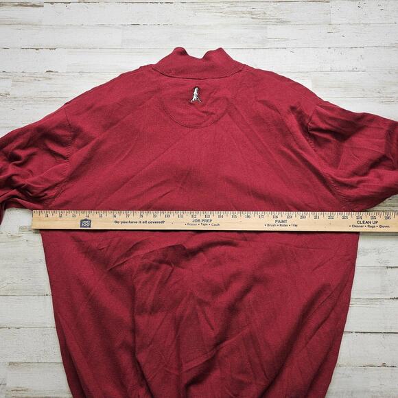 Ping solid red Men's LG Golf Windbreaker 1/4 Zip Pullover Jacket - Lined - Picture 6 of 6